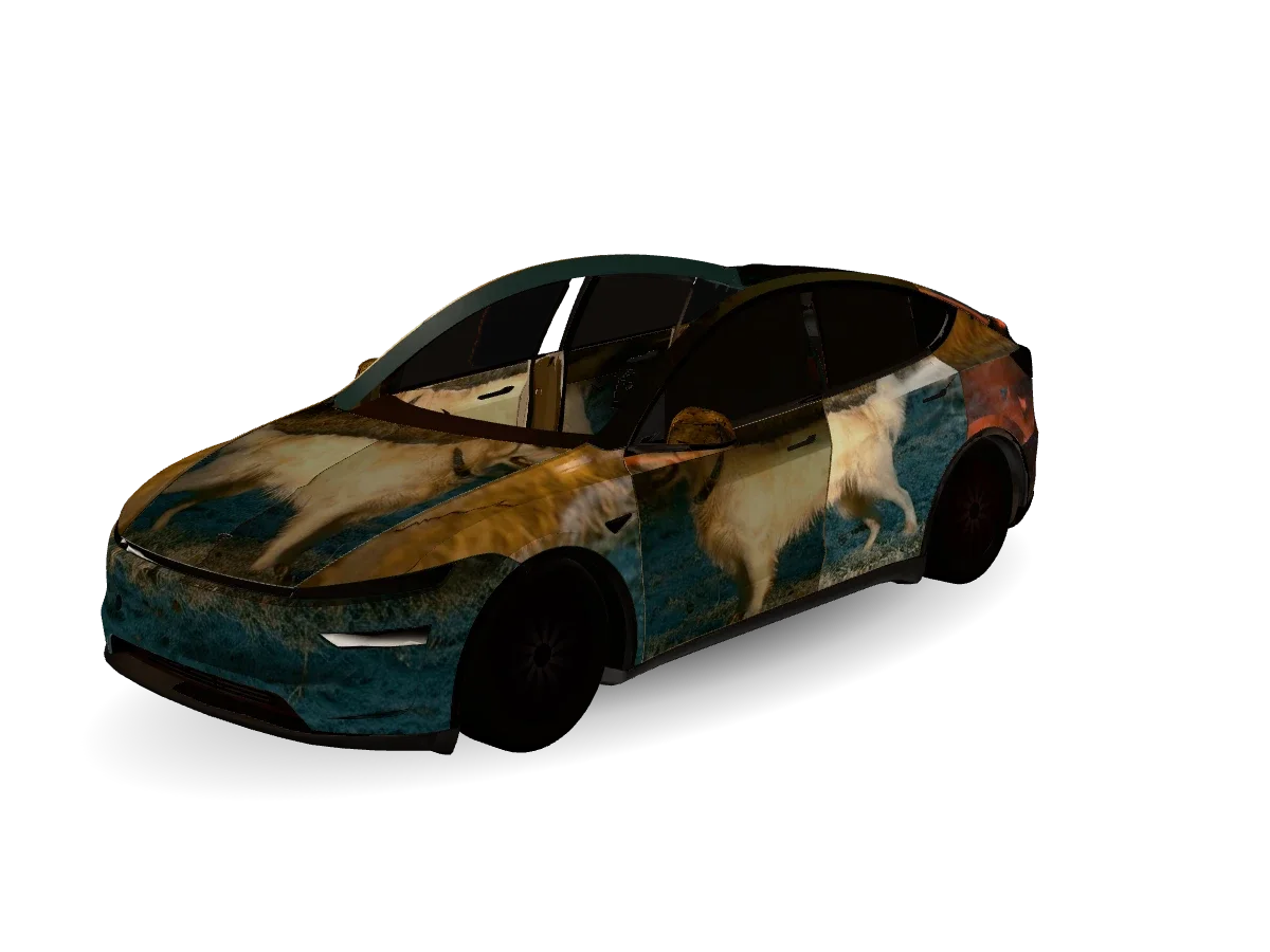 Keep The Golden Retriever Large On Tesla wrap for Model Y 2025+ Premium