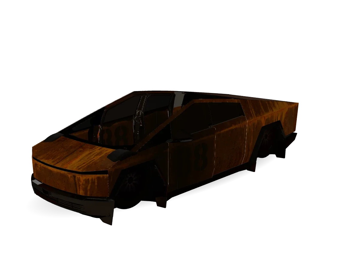 Rusted Weathered Steel With Orange Oxide Tesla wrap for Cybertruck